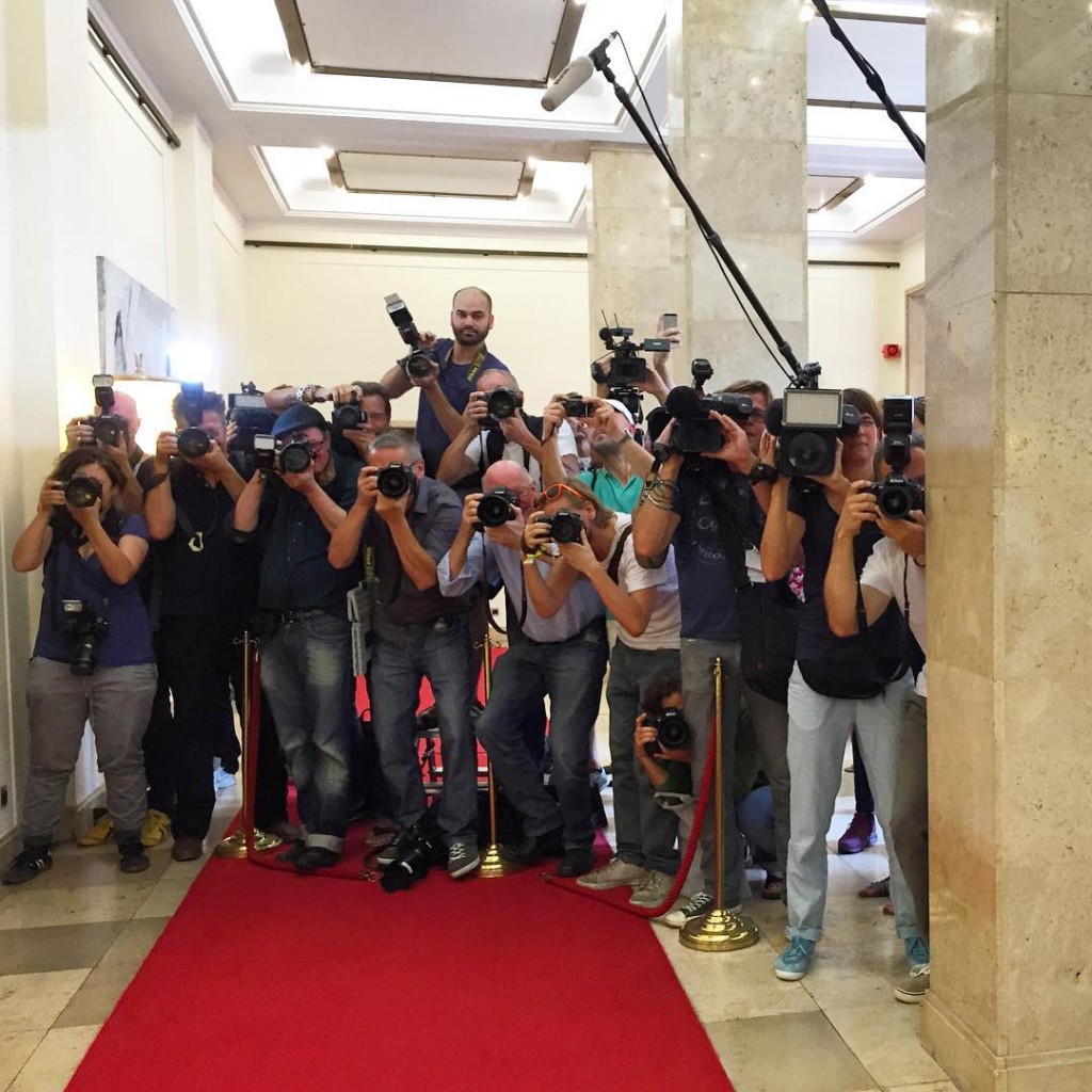 The image Ai Weiwei posted on Instagram. I'm the bald guy poking out over the crowd.