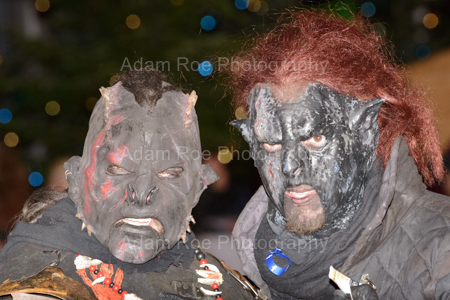 Fans dressed as Orcs, clearly happy to be strolling down the red carpet.