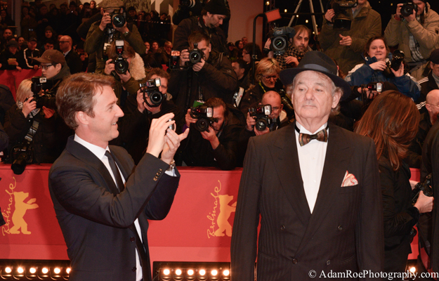 Edward Norton and BIll Murray were around for opening night, part of The Grand Budapest Hotel and the Monuments Men teams. They enjoyed the red carpet. Mr. Murray posed for us while Mr. Norton mocked us.