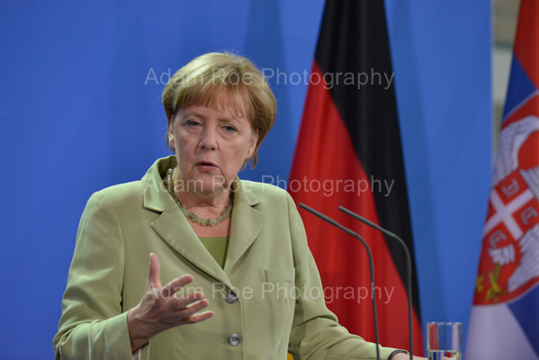 Angela Merkel during the press conference.