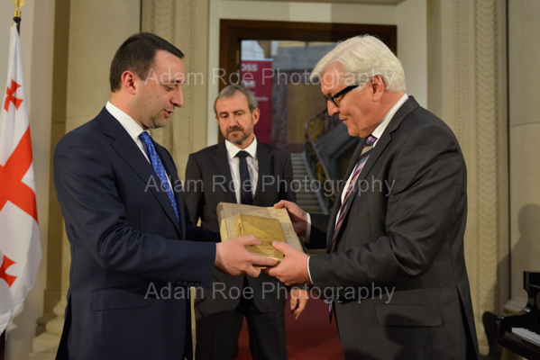 Irakli Garibashvili gives back recently surfaced books of German origin to the German Foregin Minister Frank-Walter Steinmeier.