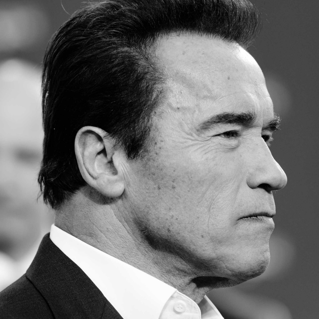 Arnold Schwarzenegger, keeping it serious.