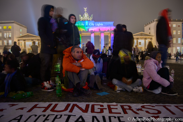 Refugee Hunger Strike at the Brandenburg Gate