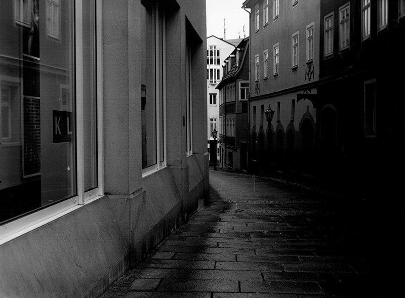 Overcast day in Coburg, shot at ISO 100. Adonal 1+50 tray development for 10 minutes.