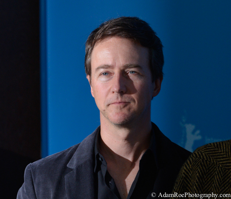 Edward Norton at the Photo Call for Grand Budapest Hotel. My flash did not fire but I caught someone else's hard light from the side. Intense. 