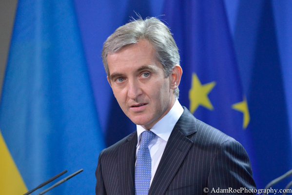 Iurie Leanca, the Prime Minister of Moldova, at the press conference.
